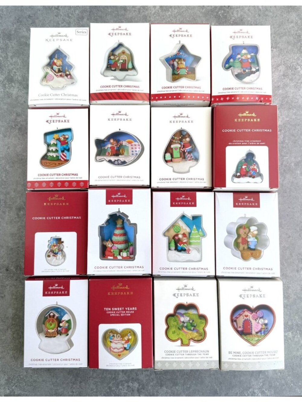 Hallmark Keepsake Cookie Cutter Christmas Ornament Mouse Lot Of 16